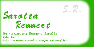 sarolta remmert business card